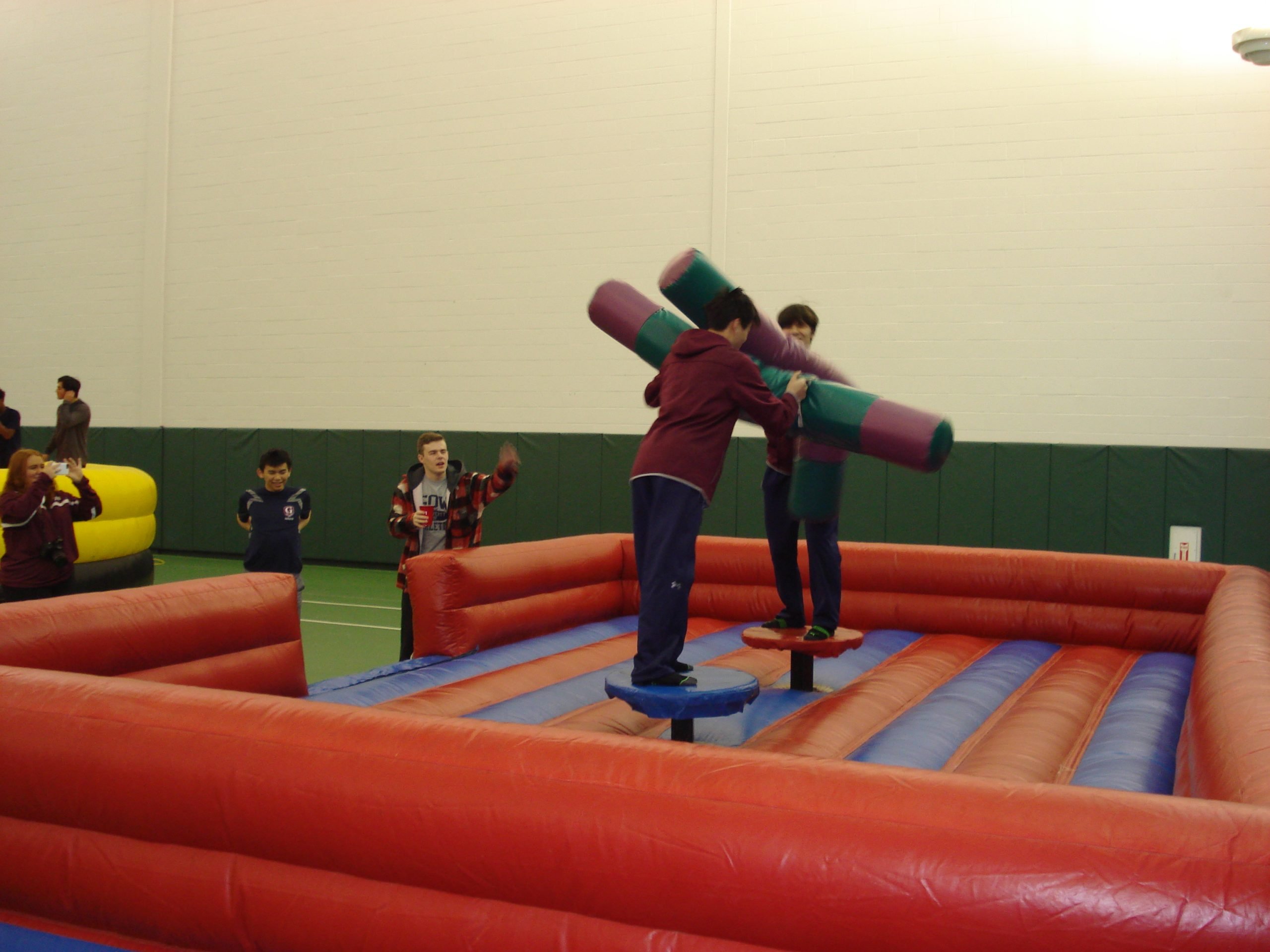 Joust Inflatable knock gladiator with joust paddle to win scaled