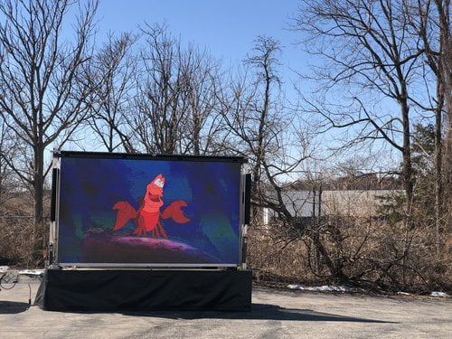Little Mermaid being watch during the day on LED screen 1