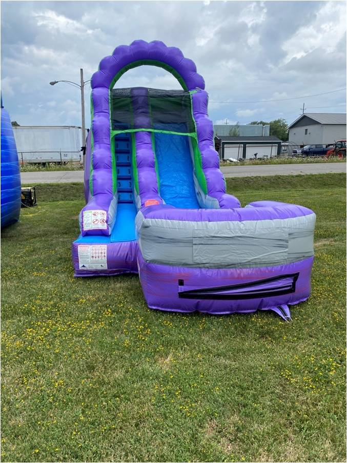 Purple Marble Water Slide set up for corporate event