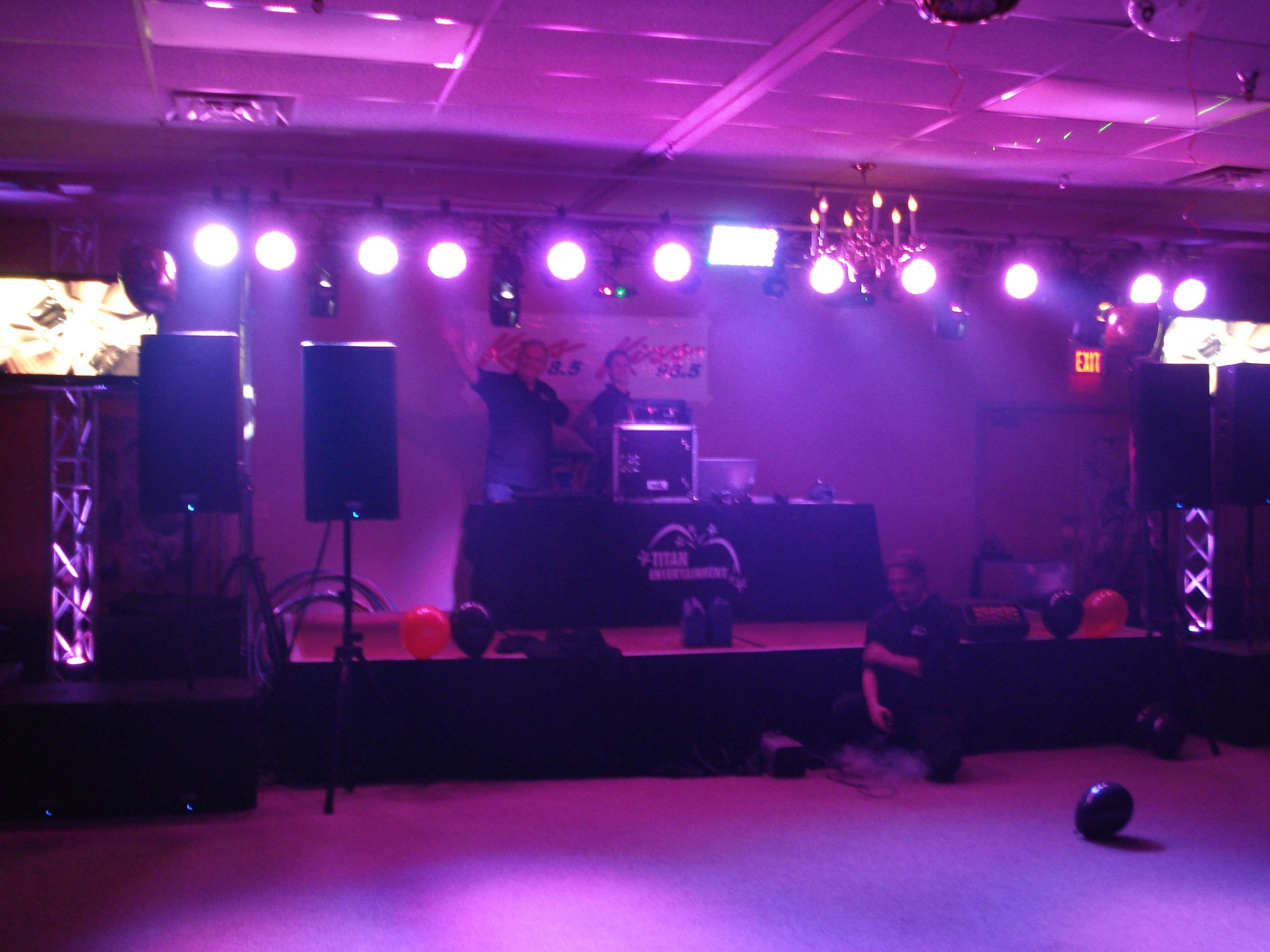 QSC sound setup with lighting and DJ scaled