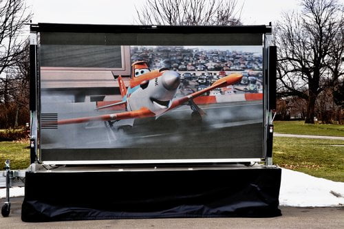 watching a movie on a LED video screen 1